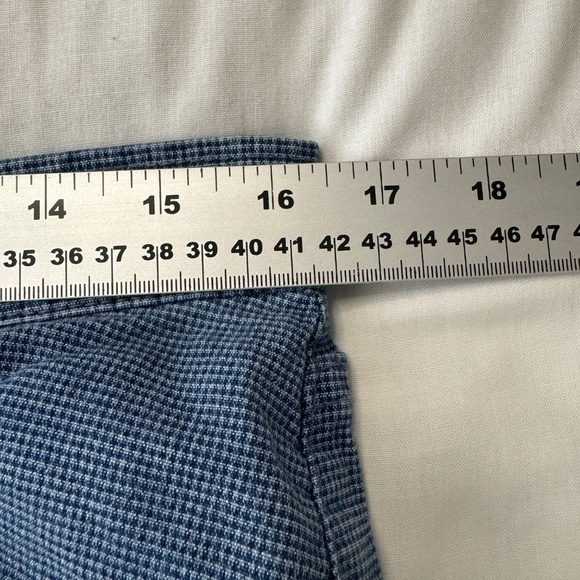 FDJ French Dressing Jeanswear Women's Chino Micro Check Pants Blue 14 Cropped - Picture 8 of 12